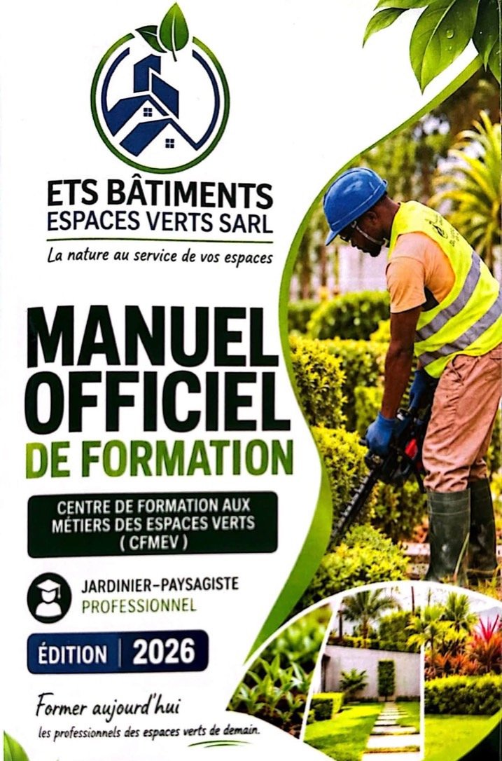 Couverture du manuel officiel de formation du CFMEV, jardinier-paysagiste professionnel, édition 2026
